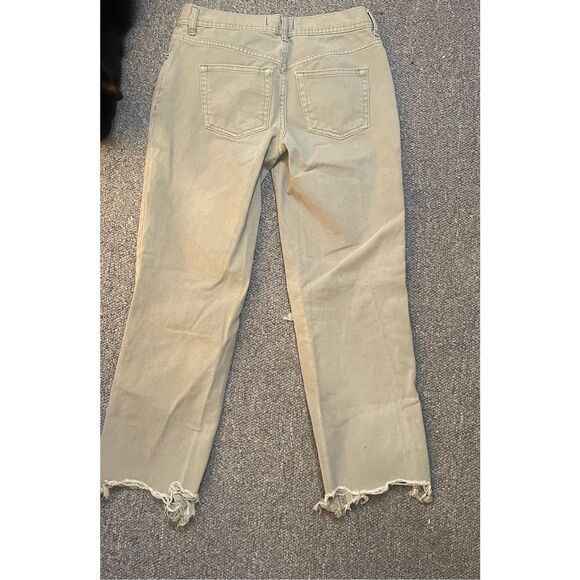 We The Free‎ Women's High-Rise Distressed Jeans Size 26 Green Straight - Picture 2 of 4
